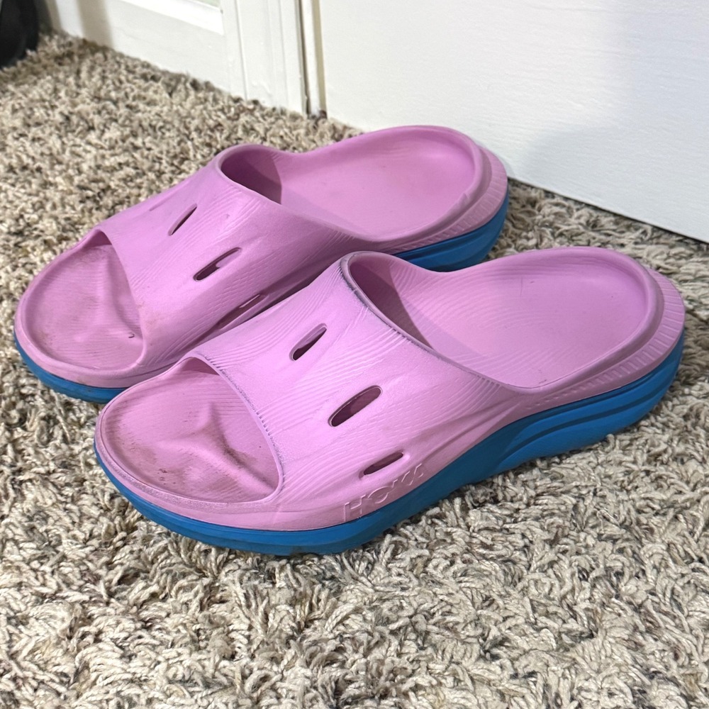 Hoka Ora Recovery Slide 3 Pink Blue Womens 9 Mens 7 Sandals 1135071